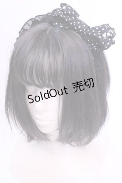 画像1: Angelic Pretty / 水玉シフォンミニリボンカチューシャ  クロ O-25-12-04-1068-AP-AC-OW-OS