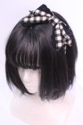 Angelic Pretty / はしごレースチェックリボンカチューシャ  ベージュ O-25-12-04-1069-AP-AC-OW-OS