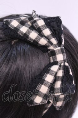 画像2: Angelic Pretty / はしごレースチェックリボンカチューシャ  ベージュ O-25-12-04-1069-AP-AC-OW-OS