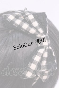 画像2: Angelic Pretty / はしごレースチェックリボンカチューシャ  ベージュ O-25-12-04-1069-AP-AC-OW-ZT1209D