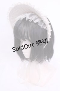 妹科手作工作屋 / ドットチュールハーフボンネット  キナリ O-25-12-04-1072-LO-AC-OW-OS