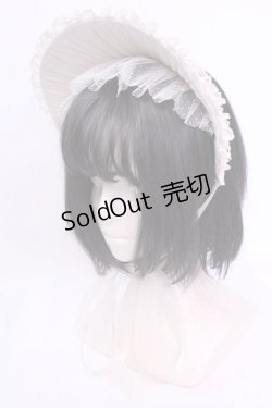 画像1: 妹科手作工作屋 / ドットチュールハーフボンネット  キナリ O-25-12-04-1072-LO-AC-OW-OS