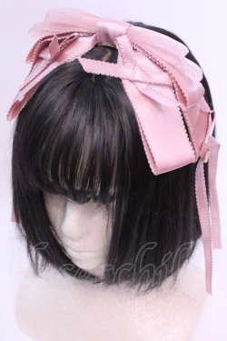 画像1: LOLITAその他 / ミニリボン付きリボンカチューシャ  ピンク O-25-12-04-1073-LO-AC-OW-OS