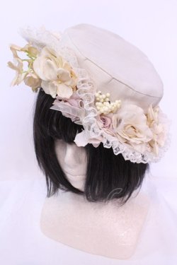 画像1: private square / フラワーコサージュキャノティエ  ベージュ O-25-12-04-1074-EL-AC-OW-OS