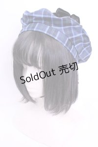 axes femme kawaii / タータンチェックベレー帽  アオ O-25-12-04-1076-AX-AC-OW-OS