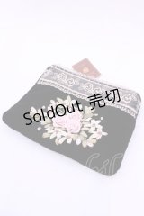 ROSE ROUGE / リボンブーケ刺繍ポーチ  クロ O-25-12-04-1077-LO-ZA-OW-ZT334