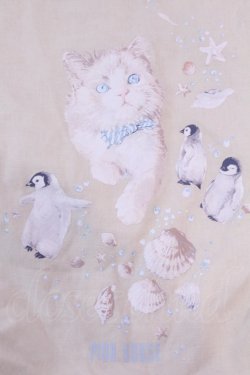 画像2: PINK HOUSE / さざ波とねこプリントバッグ  エクリュ O-25-12-04-1078-LO-BG-OW-OS