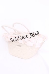 LIZ LISA / リボン配色カゴバッグ  ナチュラル×ピンク O-25-12-04-1086-LO-BG-OW-OS