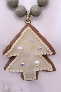 画像1: Q-pot. / スノーツリーシュガークッキーネックレス  グリーン×アイボリー O-25-12-04-1015-QP-AC-OW-OS