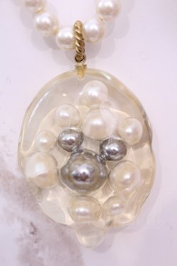 画像1: Q-pot. / ミッキーマウス/メルティーアラザンネックレス  クリア×オフシロ O-25-12-04-1016-QP-AC-OW-OS