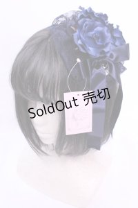 metamorphose / レースフリルカチューシャ  クロ×アオ O-25-12-04-1021-ME-AC-OW-OS