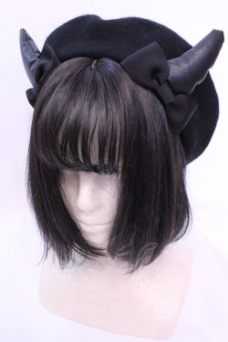 画像1: Angelic Pretty / Magical Trick Schoolベレー  クロ O-25-12-04-1022-AP-AC-OW-OS