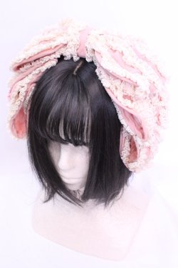 画像1: Hoshibako Works / お人形風シャンティクリームリボンカチューシャ  ピンク O-25-12-04-1025-LO-AC-OW-OS