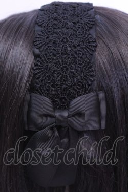 画像2: m petit by misako / レースリボンカチューシャ  クロ O-25-12-04-1026-LO-AC-OW-OS