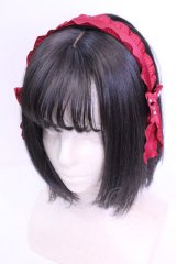 m petit by misako / AMPLリボンカチューシャ  ワイン O-25-12-04-1028-LO-AC-OW-ZT271