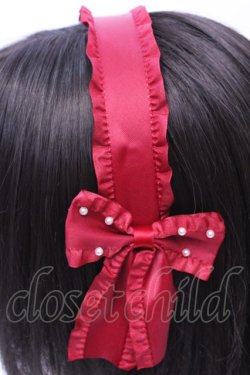 画像2: m petit by misako / AMPLリボンカチューシャ  ワイン O-25-12-04-1028-LO-AC-OW-OS