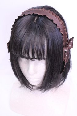 画像1: m petit by misako / AMPLリボンカチューシャ  ブラウン O-25-12-04-1029-LO-AC-OW-OS