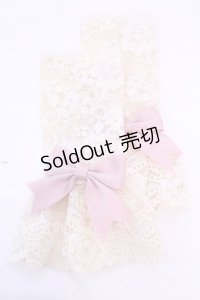 Mary Magdalene / リボンつきレースカフス・ミディ  生成り×ピンク O-25-12-04-1036-CL-ZA-IG-OS