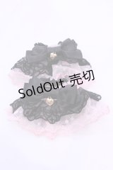 Angelic Pretty / ハートチャーム配色お袖とめ  クロ×ピンク O-25-12-04-1038-AP-ZA-OW-OS