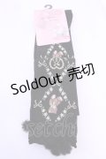 m petit by misako / AMOKクマポンポン　オーバーニーソックス 23〜25ｃｍ クロ O-25-12-04-1041-LO-ZA-OW-OS