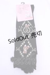 m petit by misako / AMOKクマポンポン　オーバーニーソックス 23〜25ｃｍ クロ O-25-12-04-1041-LO-ZA-OW-OS