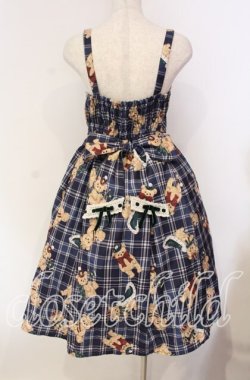 画像4: axes femme kawaii / ロイヤルベアーズ柄ジャンスカ  ネイビー O-25-12-04-064-AX-OP-IG-OS