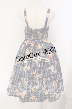 画像4: axes femme Kawaii / ロイヤルベアーズ柄ジャンスカ  ネイビー O-25-12-04-064-AX-OP-IG-OS