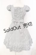 Victorian maiden / レジメンタルストライプフリルドレス  グレー O-25-12-04-066-CL-OP-IG-OS