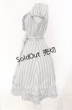 画像3: Victorian maiden / レジメンタルストライプフリルドレス  グレー O-25-12-04-066-CL-OP-IG-OS