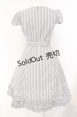 画像4: Victorian maiden / レジメンタルストライプフリルドレス  グレー O-25-12-04-066-CL-OP-IG-OS