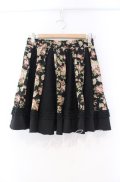axes femme / 花柄パッチワークスカート M クロ O-25-12-04-008-AX-SK-OW-OS