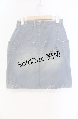 画像3: Franche Lippee / ねこモチーフ付きデニムスカート S ブルー O-25-12-04-009-LO-SK-OW-OS