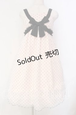 画像1: Emily Temple cute / フロッキードットチュールジャンパースカート  ピンク×クロ O-25-12-04-079-ET-OP-IG-OS