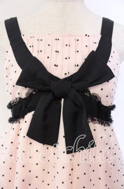 画像2: Emily Temple cute / フロッキードットチュールジャンパースカート  ピンク×クロ O-25-12-04-079-ET-OP-IG-OS