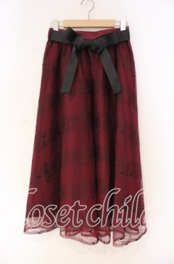 画像1: axes femme / メロディチュールスカート M ワイン O-25-12-04-010-AX-SK-YM-OS