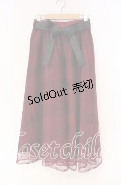 画像1: axes femme / メロディチュールスカート M ワイン O-25-12-04-010-AX-SK-YM-OS