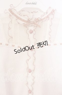 画像2: LIZ LISA / ハートチュールくりぬきカットトップス 0 シロ×ピンク O-25-12-04-086-LO-TO-OW-OS