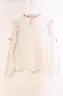 画像4: LIZ LISA / ハートチュールくりぬきカットトップス 0 シロ×ピンク O-25-12-04-086-LO-TO-OW-OS