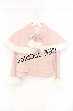 画像1: MILK / ミックスウールケープ付きショートコート  ピンク系 O-25-12-04-087-ML-JA-OW-OS