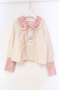 CHIP CLIP / 五月アイ/Cheese Bear/AIピンタックブラウス Ｍ 生成り×ピンク O-25-12-04-090-LO-BL-IG-OS