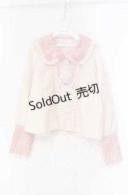 画像1: CHIP CLIP / 五月アイ/Cheese Bear/AIピンタックブラウス Ｍ 生成り×ピンク O-25-12-04-090-LO-BL-IG-OS