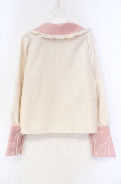 画像3: CHIP CLIP / 五月アイ/Cheese Bear/AIピンタックブラウス Ｍ 生成り×ピンク O-25-12-04-090-LO-BL-IG-OS