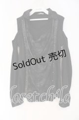 SEX POT ReVeNGe / オフショルドレープフラワー切り替えカットソー M ブラック O-25-12-04-011-SP-TO-YM-OS