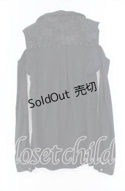 画像3: SEX POT ReVeNGe / オフショルドレープフラワー切り替えカットソー M ブラック O-25-12-04-011-SP-TO-YM-OS