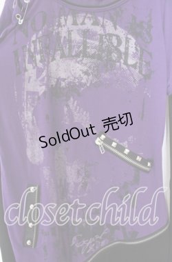 画像2: SEX POT ReVeNGe / アームカバー付きアシンメトリーカットソー S ブラックｘパープル O-25-12-04-012-SP-TO-YM-OS