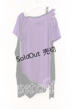 画像3: SEX POT ReVeNGe / アームカバー付きアシンメトリーカットソー S ブラックｘパープル O-25-12-04-012-SP-TO-YM-OS