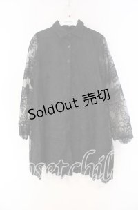 Drug Honey / シースルージャガードシャツ  ブラック O-25-12-04-013-PU-BL-YM-OS