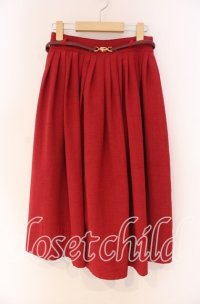 an another angelus / ビットベルト付きタックスカート F レッド O-25-12-04-020-CA-SK-OW-OS