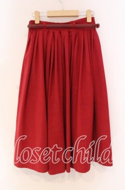 画像2: an another angelus / ビットベルト付きタックスカート F レッド O-25-12-04-020-CA-SK-OW-OS