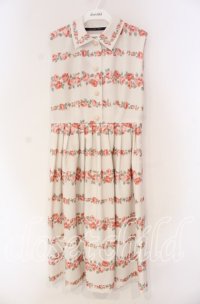 an another angelus / ローズボーダープリントノースリーブワンピース F アイボリー O-25-12-04-023-CA-OP-OW-OS